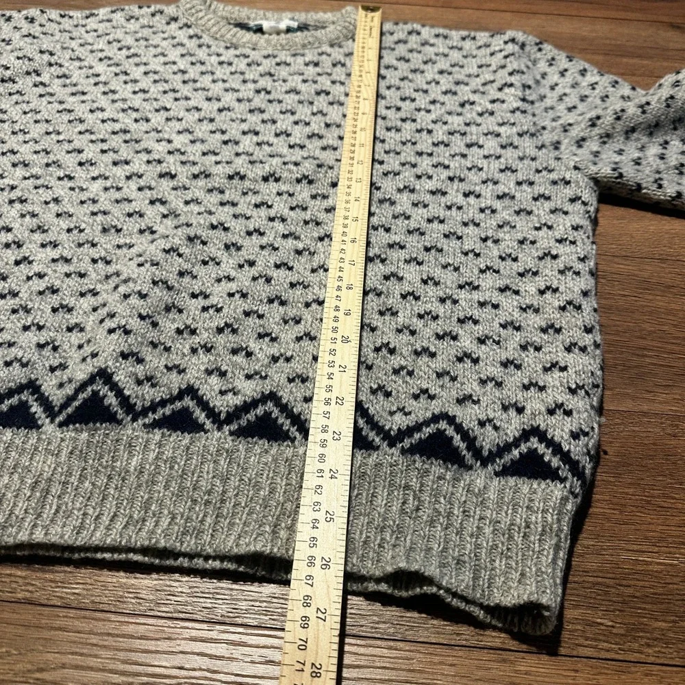 Tidewater Traders Gray Patterned Crewneck Sweater Men Large